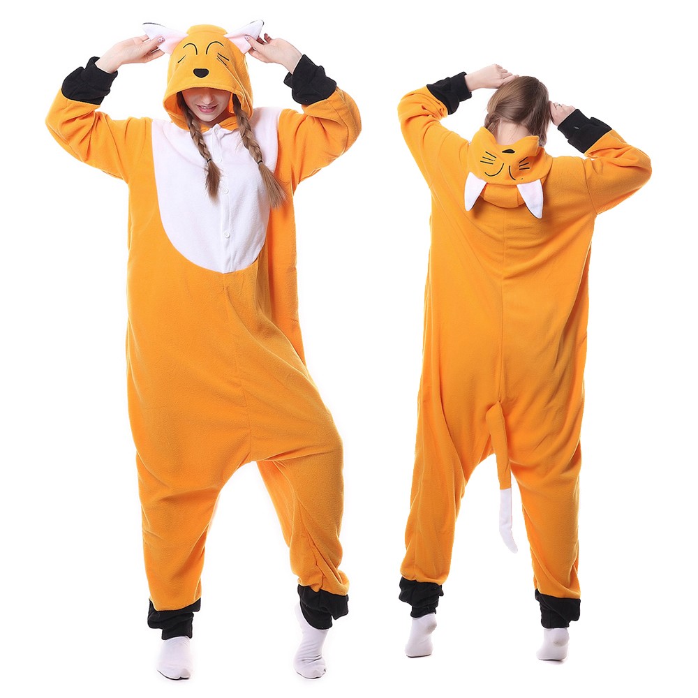 Japanese Fox Onesie Pajamas for Adult Animal Onesies Cosplay Halloween