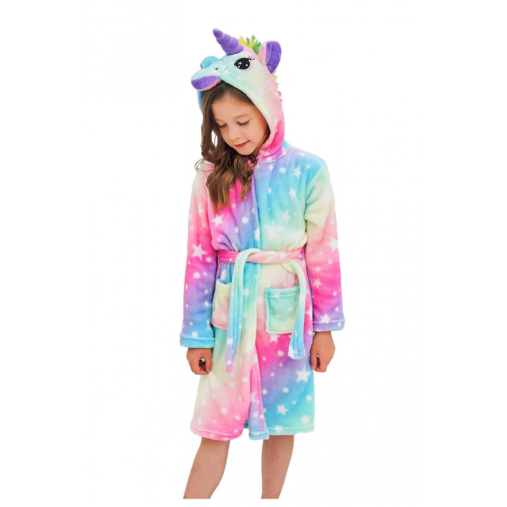 girls unicorn robe and slippers